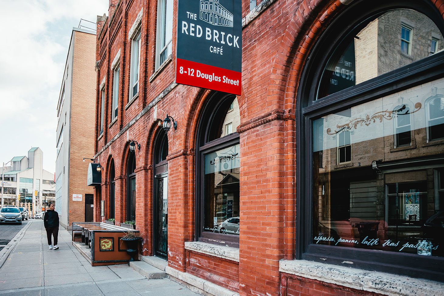 Exterior of the Red Brick coffee shop on Douglas Street, Guelph